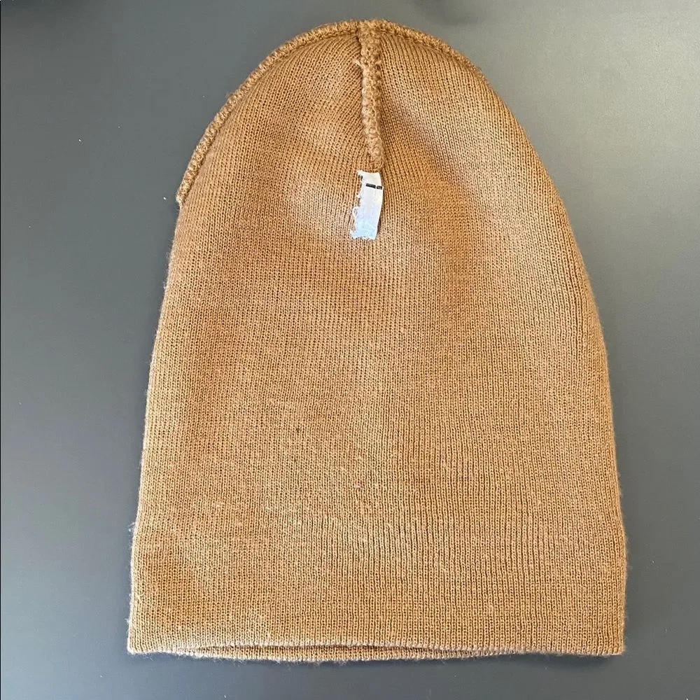 Y2K Vintage Abercrombie & Fitch Tan Knit Beanie OS Street Casual Preppy
